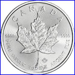 2022 Canada Silver Maple Leaf 1 oz $5 1 Roll Twenty-five 25 BU Coins