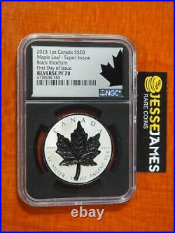 2023 $20 Canada Silver Maple Leaf Super Incuse Rhodium Plated Ngc Pf70 Fdi