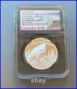 2023 Canada Great Hunters Grizzly 1 oz Silver Proof NGC PF70