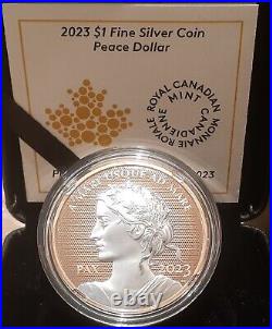 2023 Lady Peace PAX Dollar $1 1OZ Pure Silver Proof Pulsating UHR Canada Coin