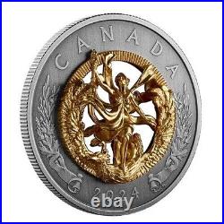 2024 $50 Allegory of Freedom 3D Pure 143.0 gr. 9999 Silver Coin Canada. Presale