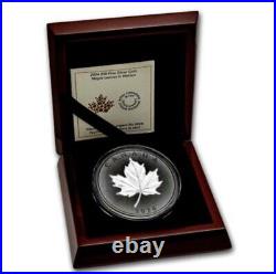 2024 $50 Canada 5 oz Silver Maple Leaves in Motion. Black Rhodium Plated