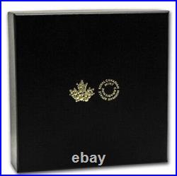 2024 $50 Canada 5 oz Silver Maple Leaves in Motion. Black Rhodium Plated