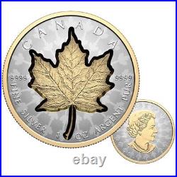 2024 Canada $20 Super Incuse Maple Leaf SML Pure Silver Coin with Gold Plating