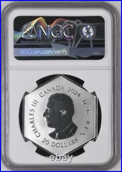 2024 Canada Snowflake Light Blue Crystal $20 1 oz Silver Proof Coin NGC PF 70 FR