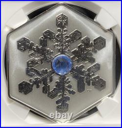 2024 Canada Snowflake Light Blue Crystal $20 1 oz Silver Proof Coin NGC PF 70 FR