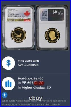 2025 $1 Canada Gilt. 9999 Silver Proof Loonie Ngc Pf69 Ucam Loon First Releases