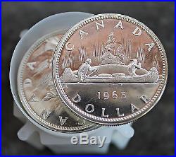 (20) 1965 Canada Proof Like PL Silver Dollar BU Roll $20 Face Silver Canadian