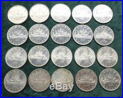 20 Canada Voyageur Silver Dollars, 20 80% Silver $1 Coins, Mixed Dates