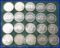 20 Canada Voyageur Silver Dollars, 20 80% Silver $1 Coins, Mixed Dates