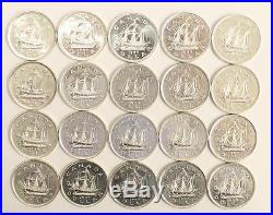 20 x 1949 Canada Silver Dollars Extremely Fine to Almost Uncirculated EF-AU58