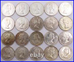 20x Canada 1958 silver dollars 20-coins Choice Uncirculated