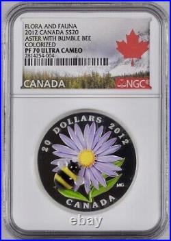 2 1oz Canadian Coins Aster w Bee & Beauty Under the Sun 2012/17 NGC PF70 UC ER 2 1oz Canadian Coins Aster w Bee & Beauty Under the Sun 2012/17 NGC PF70 UC ER