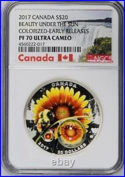 2 1oz Canadian Coins Aster w Bee & Beauty Under the Sun 2012/17 NGC PF70 UC ER 2 1oz Canadian Coins Aster w Bee & Beauty Under the Sun 2012/17 NGC PF70 UC ER