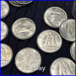 3 Canada Silver Dime Rolls 57,58,59 UNC