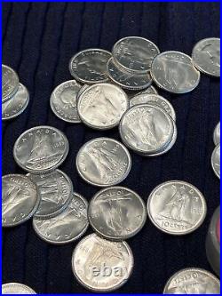 3 Canada Silver Dime Rolls 57,58,59 UNC