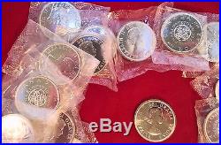 50 UNCIRCULATED Canadian Silver Dollars, 50 Coins, 64 & 65, 80% Silver