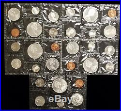 (5) 1965 Canada Canadian Proof Like Uncirculated Silver Mint Sets PL Complete