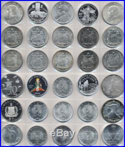 60 SILVER UNC OLD WORLD COINS (47.6 TrOz Gross Wt) MOST FRANCE & CANADA NoRs