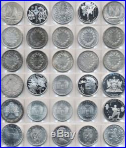 60 SILVER UNC OLD WORLD COINS (47.6 TrOz Gross Wt) MOST FRANCE & CANADA NoRs