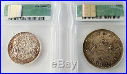 6 1935 1948 1947 1950 ICG Canadian Silver Dollar MS-63 61 PL64 MS64 Strap 50c