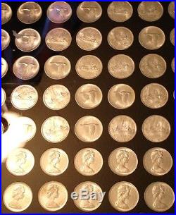 91 piece GRADING SET Silver Dollars of Canada BU to Superb Gem BU P/L 1965 67