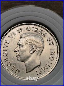 AU PL CAM type Uncirculated 1937 CANADA 50 cents. 800 Silver with Lined holder AU PL CAM type Uncirculated 1937 CANADA 50 cents. 800 Silver with Lined holder