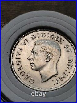 AU PL CAM type Uncirculated 1937 CANADA 50 cents. 800 Silver with Lined holder AU PL CAM type Uncirculated 1937 CANADA 50 cents. 800 Silver with Lined holder
