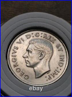 AU PL CAM type Uncirculated 1937 CANADA 50 cents. 800 Silver with Lined holder AU PL CAM type Uncirculated 1937 CANADA 50 cents. 800 Silver with Lined holder