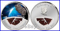 Abee METEORITE silver coin! $10 Fiji, only 999 made! Cosmic Fireballs, CANADA