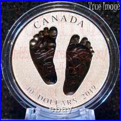 Born in 2019 Welcome to the World Baby Feet Gift Box $10 Pure Silver Coin Canada