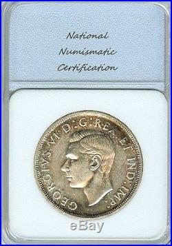Canada 1947 Silver Dollar -blunt 7- Near Gem Uncirculated Scarce This Nice