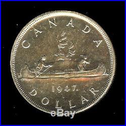 Canada 1947 Silver Dollar Maple Leaf Choice Uncirculated