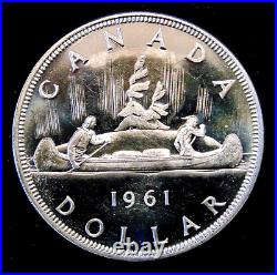 CANADA 1961.800 silver dollar Queen Elizabeth II GEM BU UNC CAMEOS