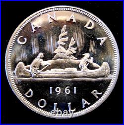 CANADA 1961.800 silver dollar Queen Elizabeth II GEM BU UNC CAMEOS