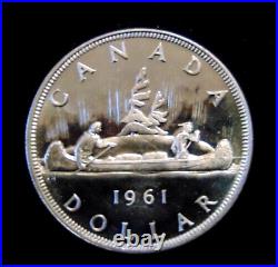 CANADA 1961.800 silver dollar Queen Elizabeth II GEM BU UNC CAMEOS