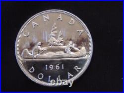 CANADA 1961.800 silver dollar Queen Elizabeth II GEM BU UNC CAMEOS