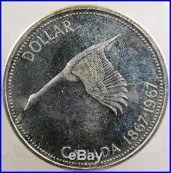 Canada. 1967 Diving Goose Silver Dollar, Iccs Ms-64