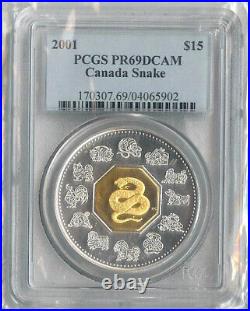 CANADA, 2001, 15 Dollars, Silver, NGC PF69DCAM