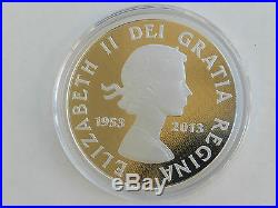 Canada 2013 $50 Queen Elizabeth II Coronation 5 Oz Pure Silver Color Proof Coin