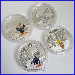 Canada 2015 $20 Looney Tunes Set, 4 Coins Fine Silver & Watch & Case No Tax