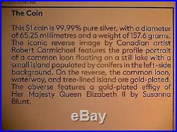 CANADA 2015 BIG COIN SERIES LOON $ FIRST IN THE SERIES 5 OZ. SILVER GOLD PLATED