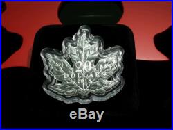 CANADA 2015 Maple Leaf shaped RCM Twenty Dollars $20 1 OZ 99.99 Pure Silver coin