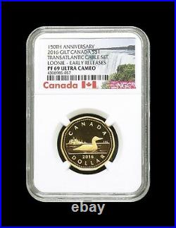 CANADA. 2016, 1 Dollar, Silver NGC PF69 Gilt Loon