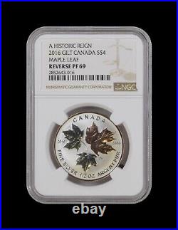 CANADA. 2016, 4 Dollars, Silver NGC PF69 A Historic Reign