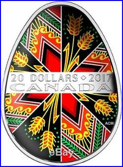 CANADA 2017 $20 Ukrainian Pysanka (Egg-Shaped) Fine Silver Coin PRESALE