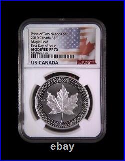 CANADA. 2019, 5 Dollars, Silver NGC PF70 Top Pop? Pride of Two Nations
