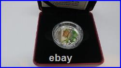 CANADA $20 2015 Silver Proof'Venetian Glass Turtle & Broadleaf Flower