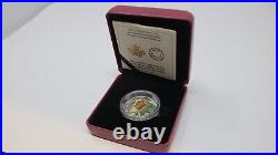 CANADA $20 2015 Silver Proof'Venetian Glass Turtle & Broadleaf Flower