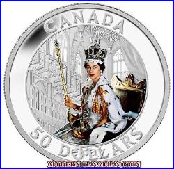CANADA $50 5oz. FINE SILVER COIN 60th ANNIVERSARY QUEEN'S CORONATION 2013